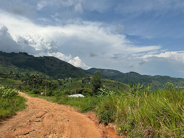 The road to Busara village where RCRA Uganda U2019s Backpack Nurses travel to reach scheduled clients appointments