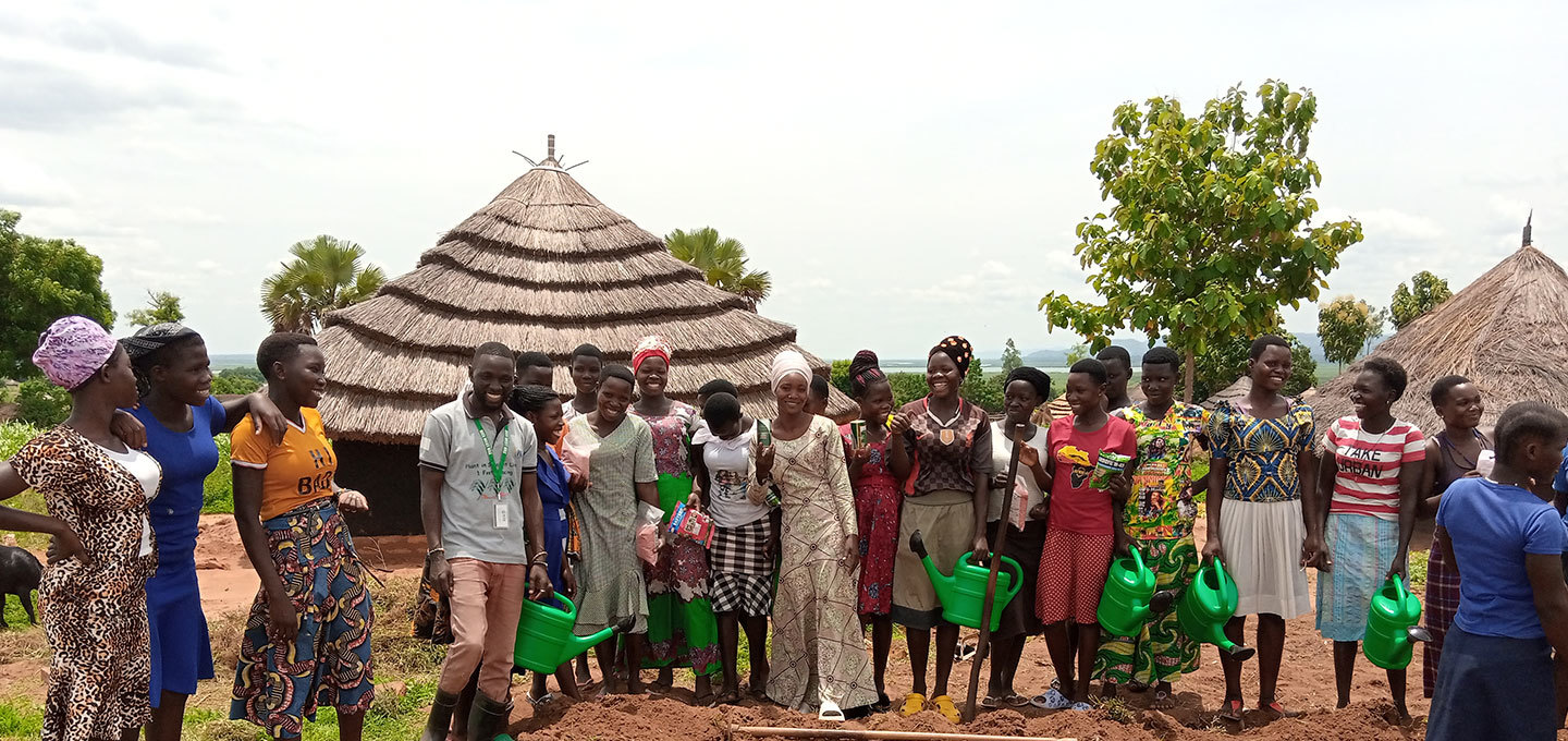 RICE WN Members Teenage Mothers Group establishing their kitchen garden in Pawor sub county